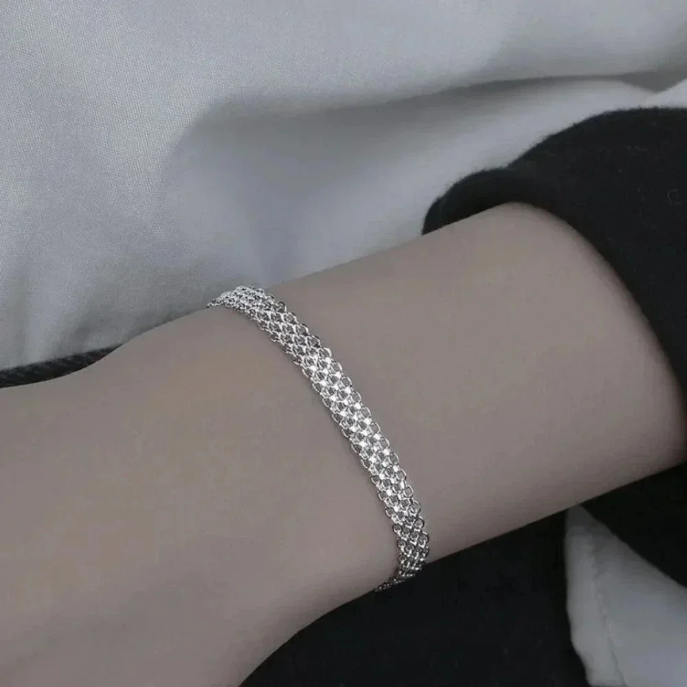 925 Sterling Silver Dainty Chain Link Bracelet